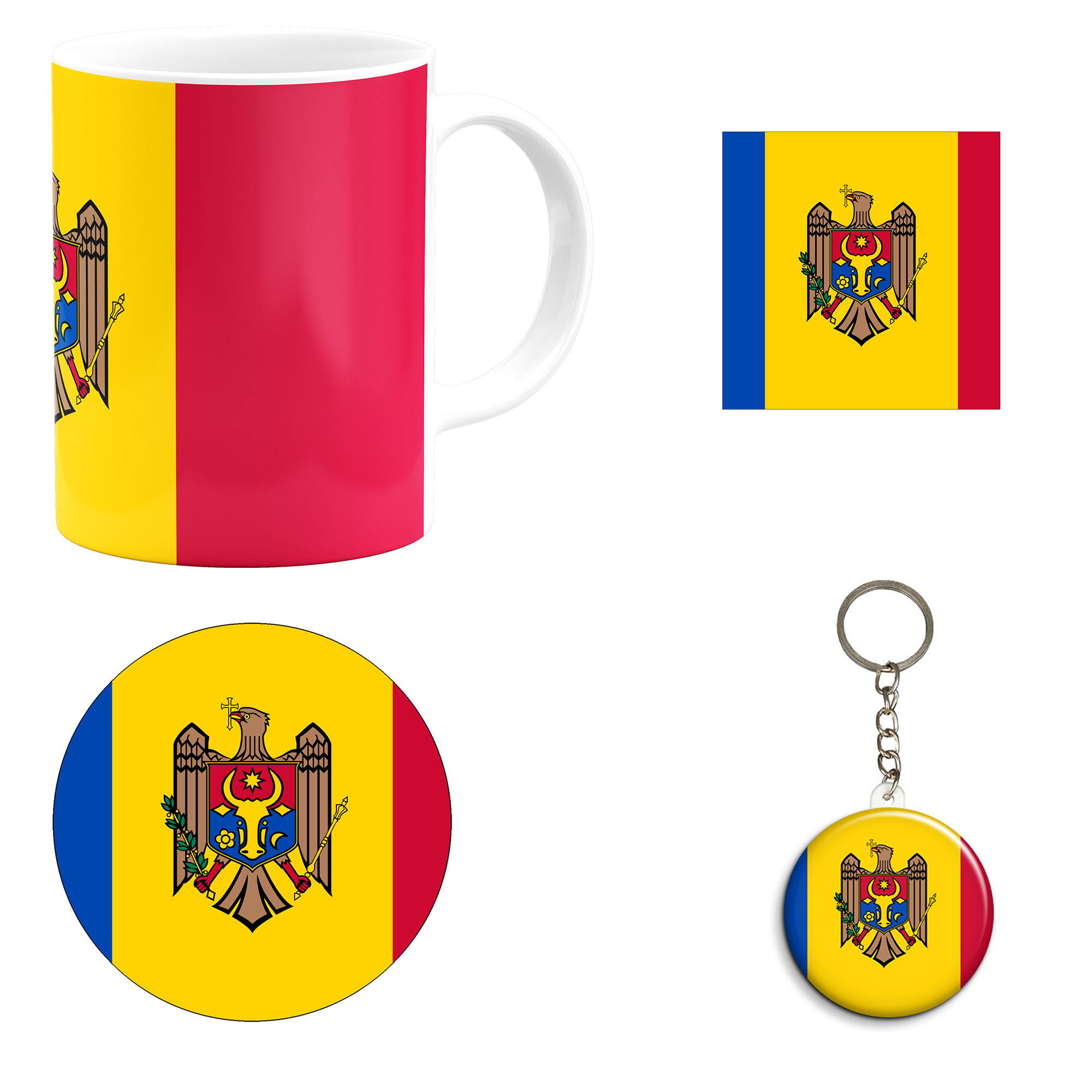 ست هدیه ماگ طرح پرچم مولداوی مدل Moldova کد M1