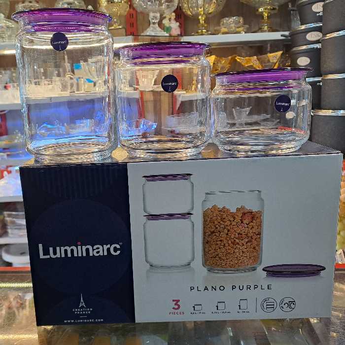 شیشه حبوبات درب رنگی لومینارک فرانسه مدل پلانو