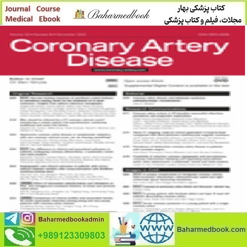 Coronary Artery Disease Volume 33 1 to 8 2022 TRUE PDF price