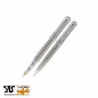 قلم ست خوکار و خودنویس رنگ استیل EUROPEN مدل VICTOR