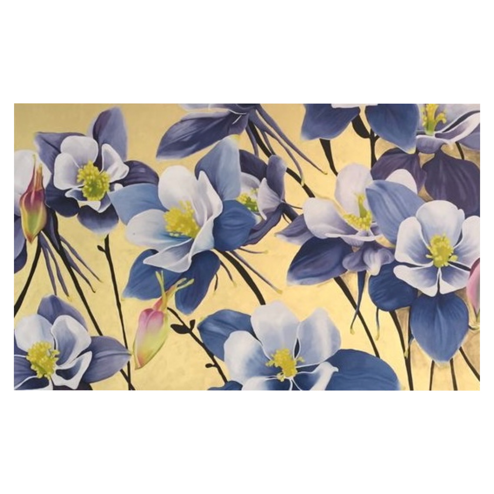 تابلو نقاشي اكريليك طرح گل كد 5