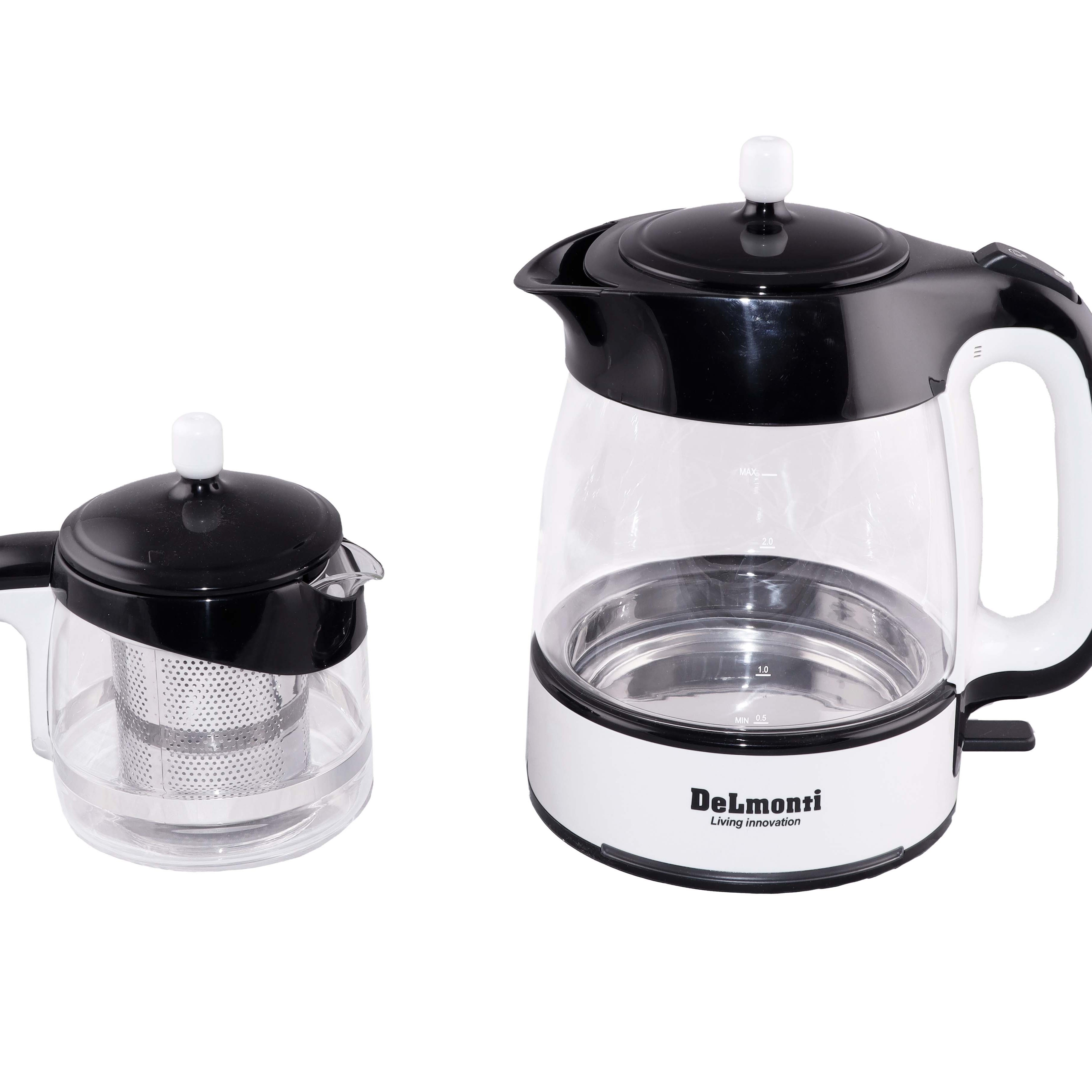 چای ساز دلمونتی مدل DL 400  مشکی سفید گارانتی 18 ماهه