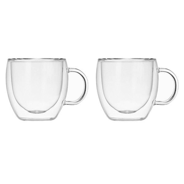 لیوان مدل دوجداره دسته دار کد 250 بسته 2 عددی