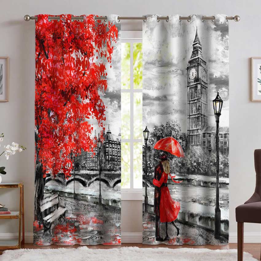 پرده تصویری نقاشی برج ساعت pk-2956