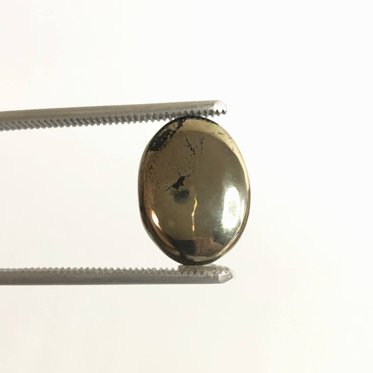 نگین پیریت طبیعی بیضی طلایی 2404891