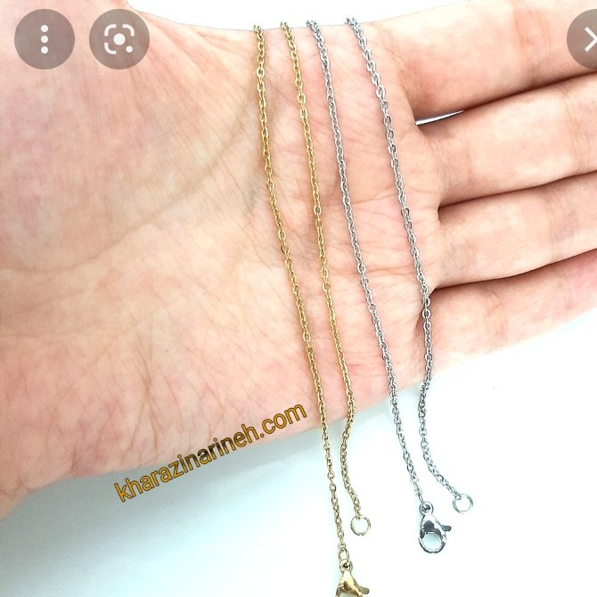 زنجیر استیل رنگ ثابت بدون حساسیت زنانه مردانه مدل دیبلمات طلایی