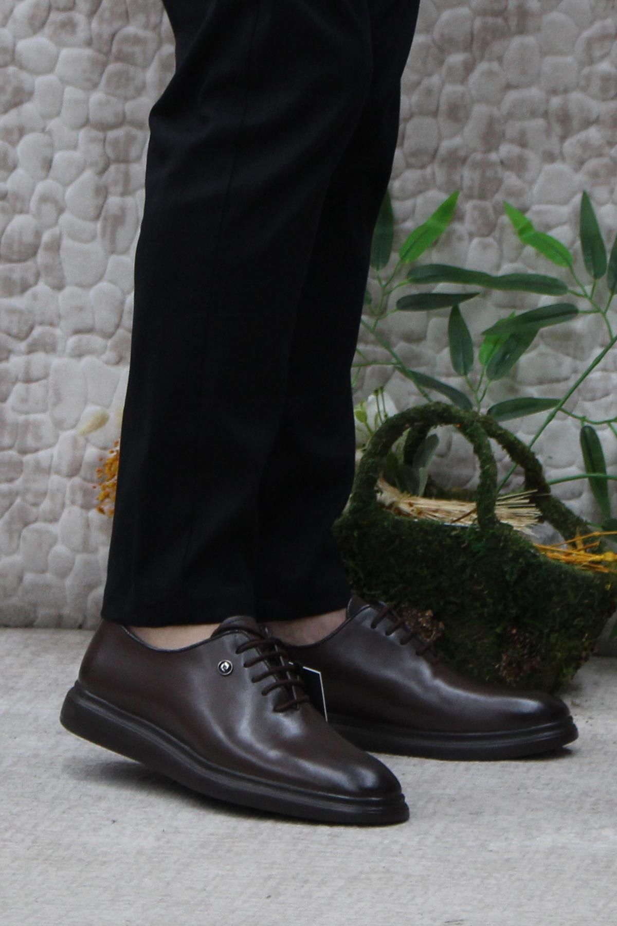 کفش های کژوال چند رنگ مردانه قهوه اصلی محصول سبک چرمی Pierre Cardin