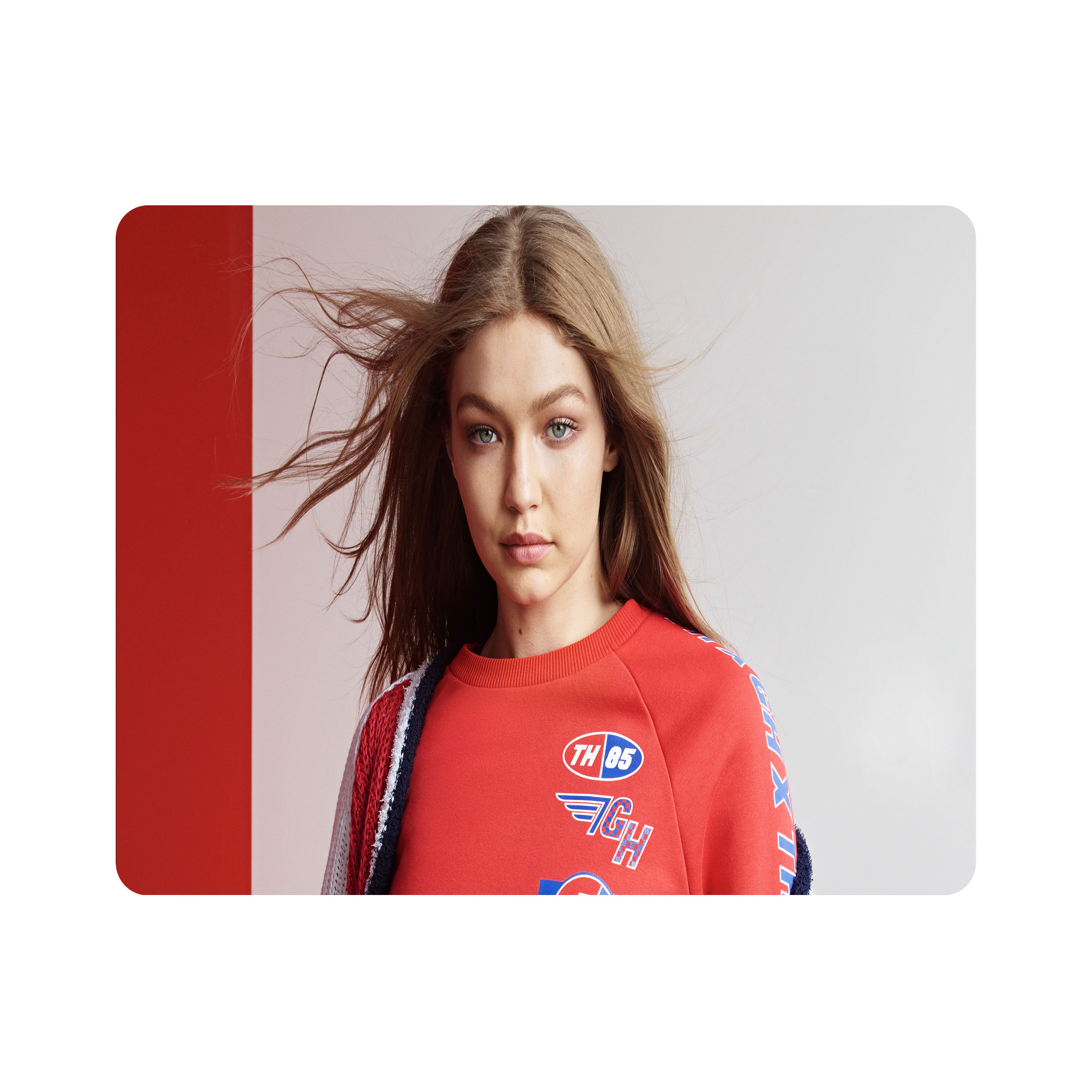 ماوس پد اطلس آبی طرح جلینا نورا جیجی حدید مدل T6335