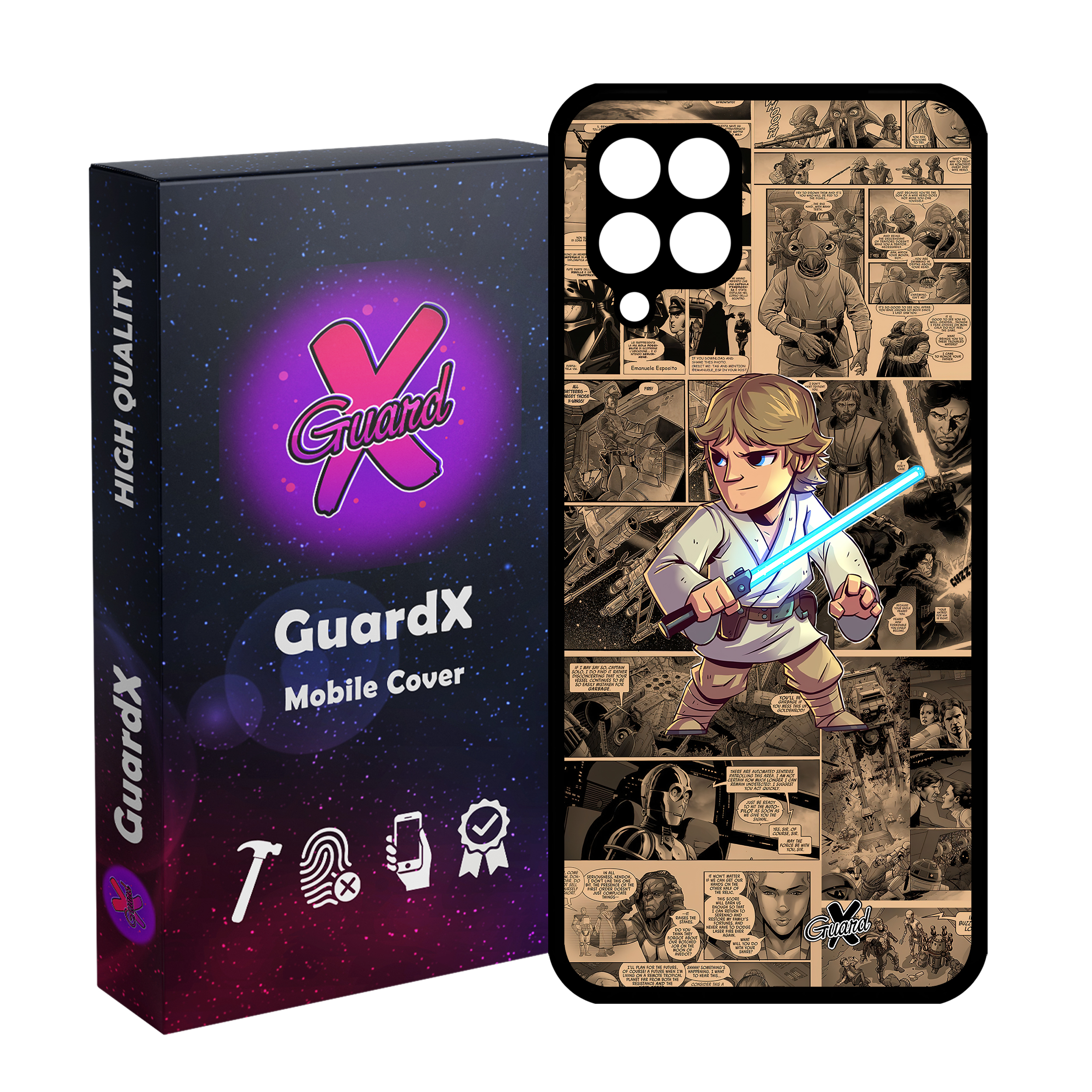 کاور گارد ایکس طرح جنگ ستارگان مدل Glass10525 مناسب برای گوشی موبایل سامسونگ Galaxy A12/M12/F12