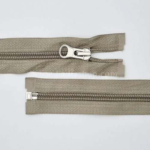 زیپ کاپشنی کرم خاکی روشن بسته ای