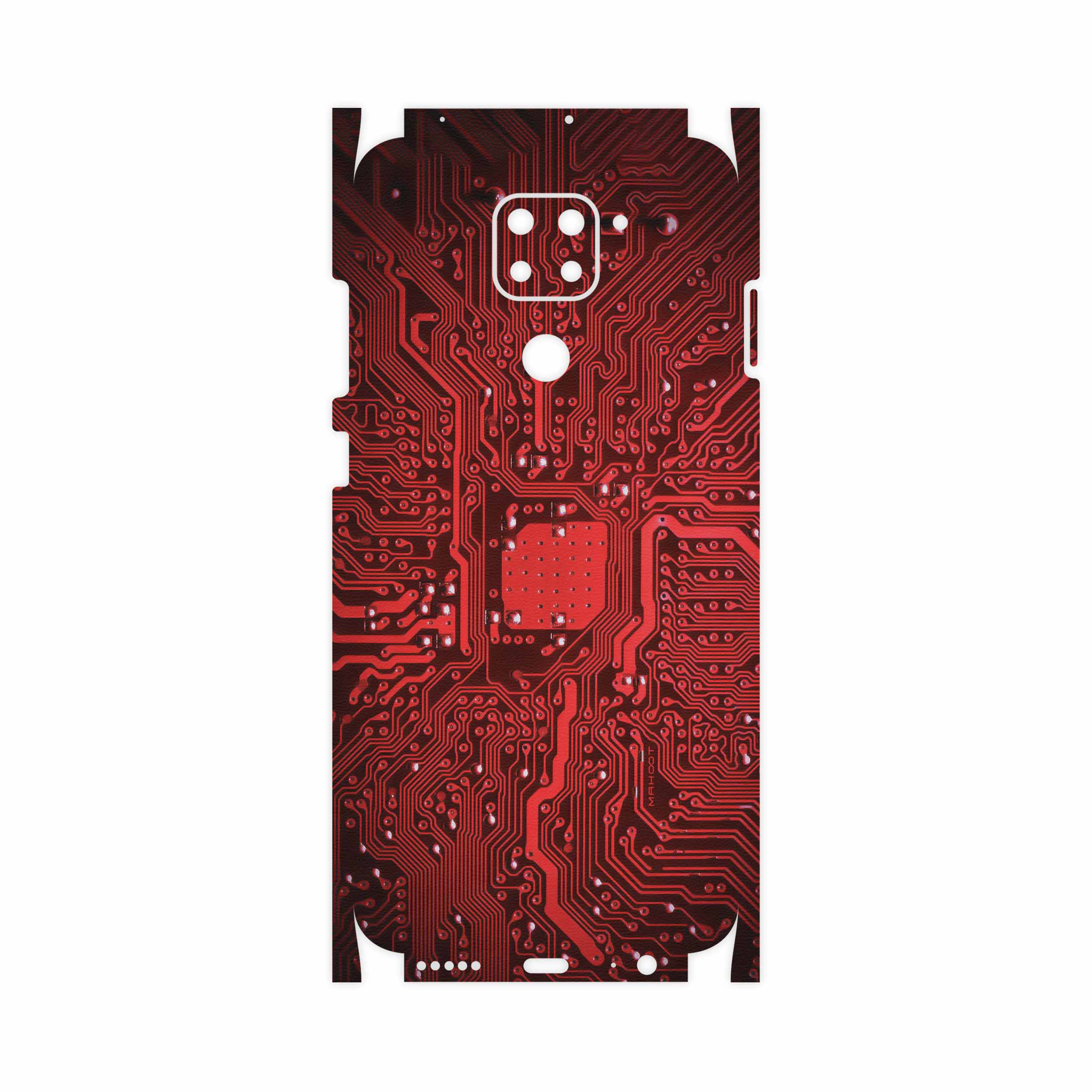 برچسب پوششی ماهوت مدل Red Printed Circuit Board-FullSkin مناسب برای گوشی موبایل شیائومی Redmi Note 9