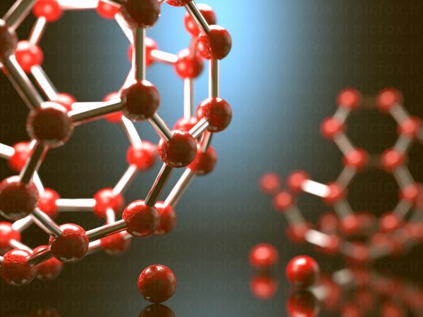 خرید و دانلود پس زمینه 3D علمی با طرح مولکول کربن | پیک فاکس | Pic Fox