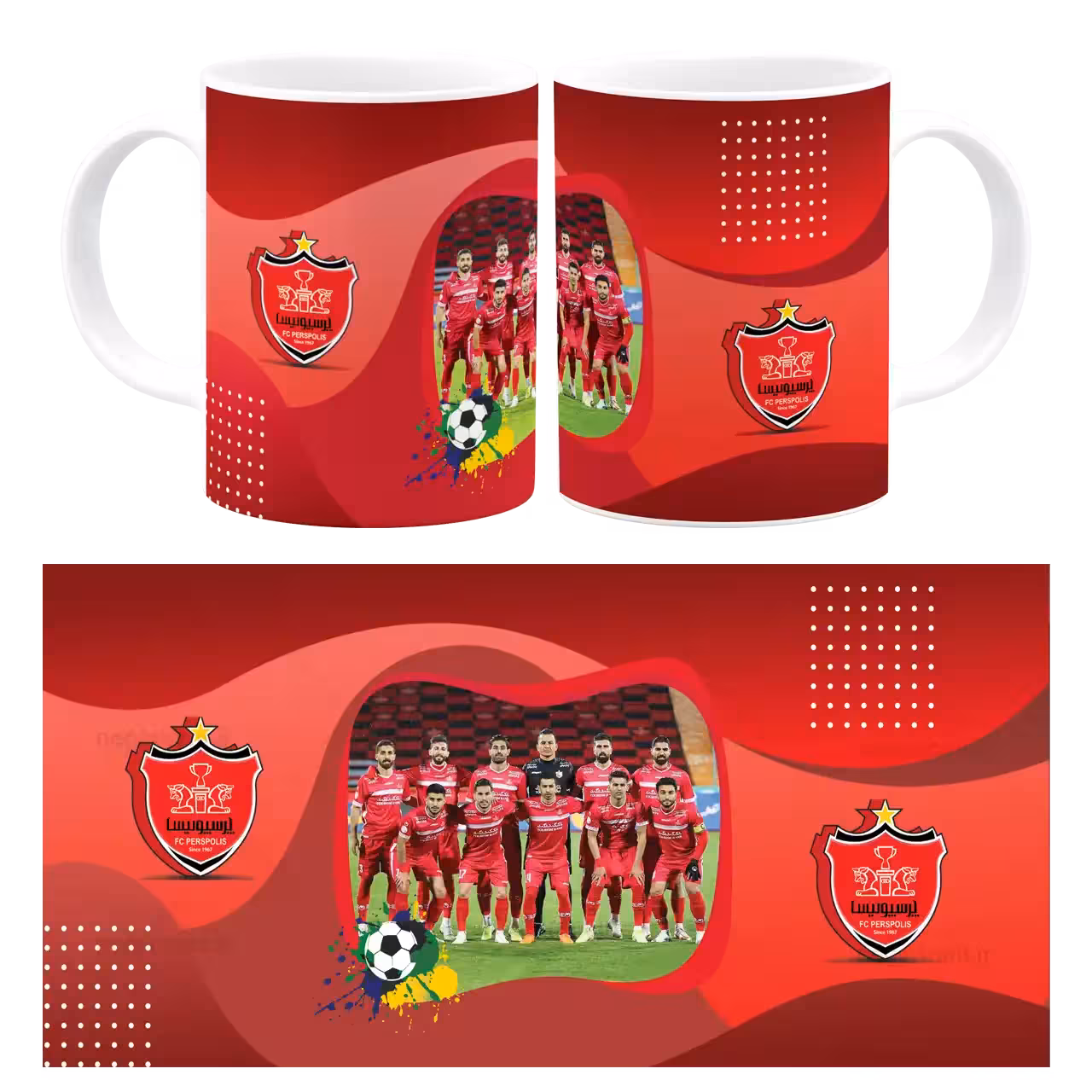 ماگ تیم فوتبال پرسپولیس مدل B 8