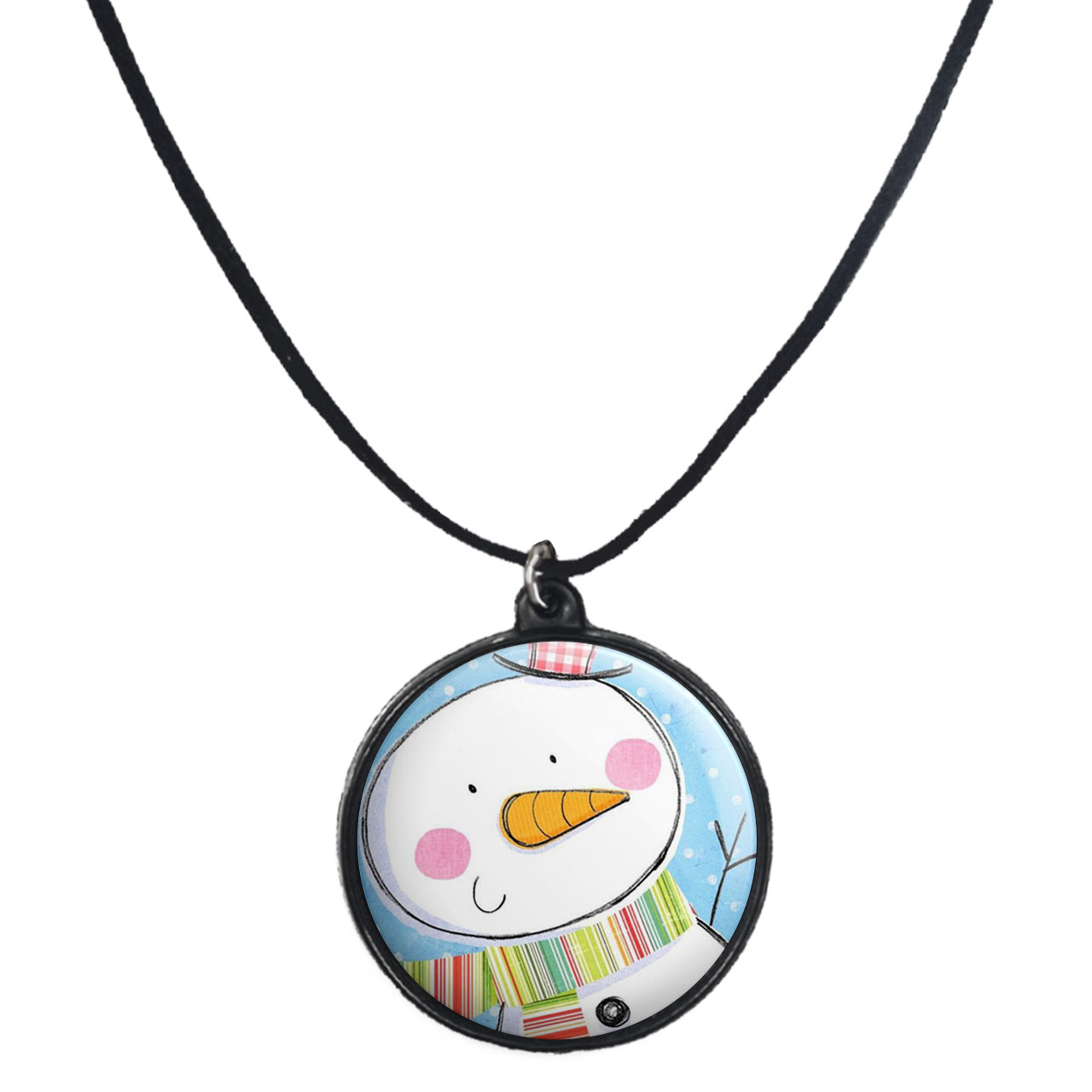 گردنبند پرمانه طرح آدم برفی کد pmb.30392 مدل دو طرفه