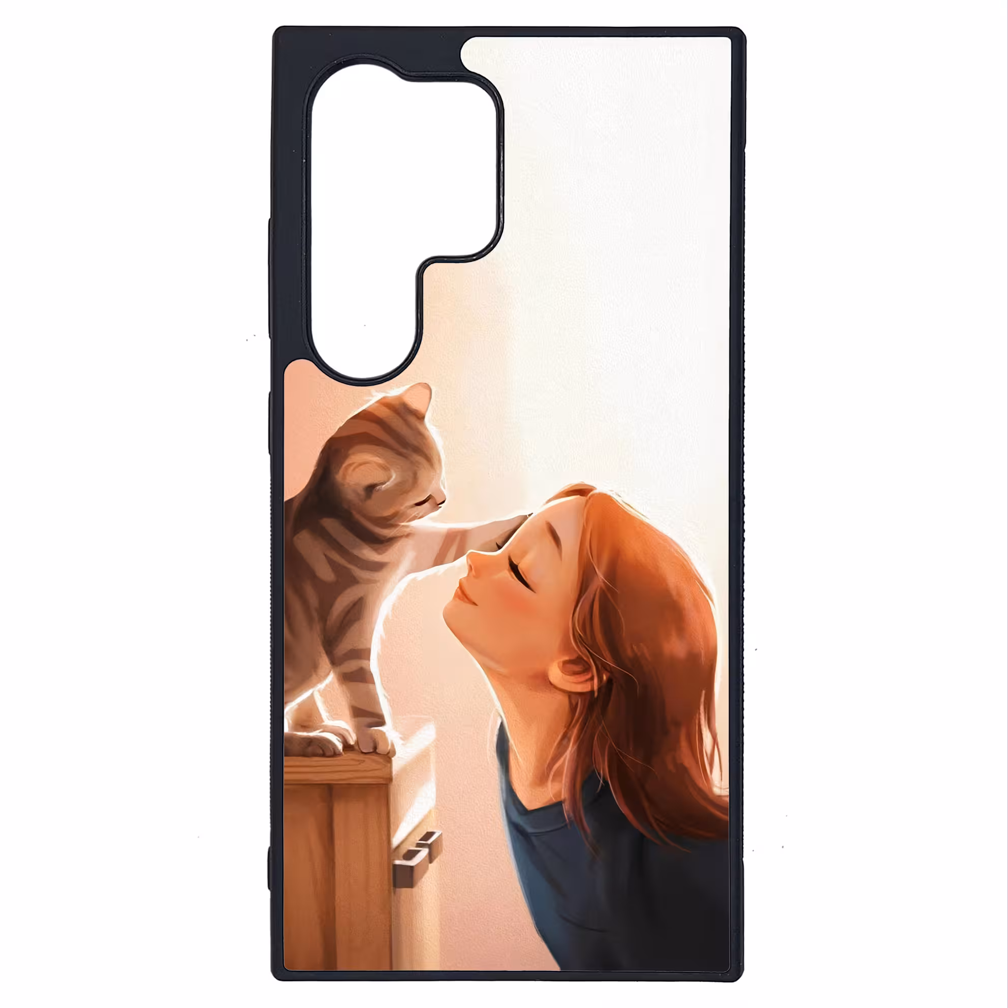 کاور طرح دختر و گربه کد G-151 مناسب برای گوشی موبایل سامسونگ Galaxy S24 Ultra | دیجی قاب دونی