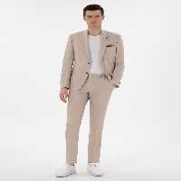 کت و شلوار مردانه بژ پیرکاردین - فروشگاه لباس شهرمون