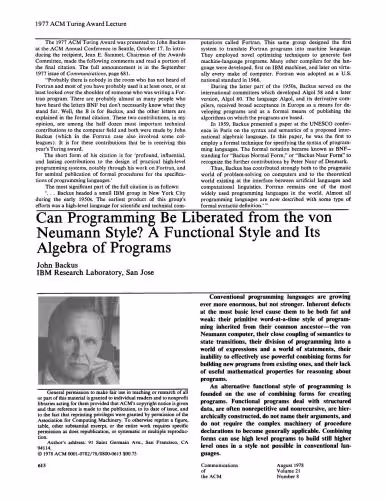 خرید و دانلود نسخه کامل کتاب Can Programming Be Liberated from the von Neumann Style?