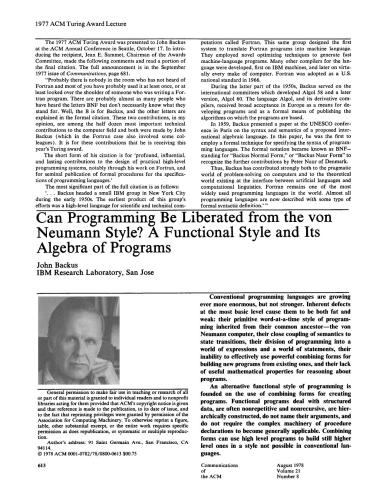 خرید و دانلود نسخه کامل کتاب Can Programming Be Liberated from the von Neumann Style?