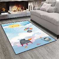 فرش چاپی طرح عروسکی کلاغ ها در حال شنا CS-1221b