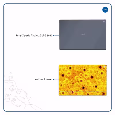 برچسب پوششی ماهوت مدل Yellow-Flower مناسب برای تبلت سونی Xperia Tablet Z LTE 2013