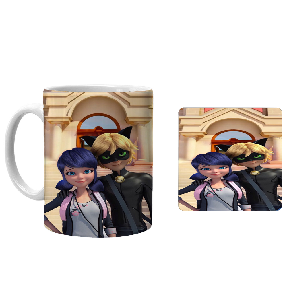 ماگ طرح دختر کفشدوزکی کد xk104 به همراه زیرلیوانی