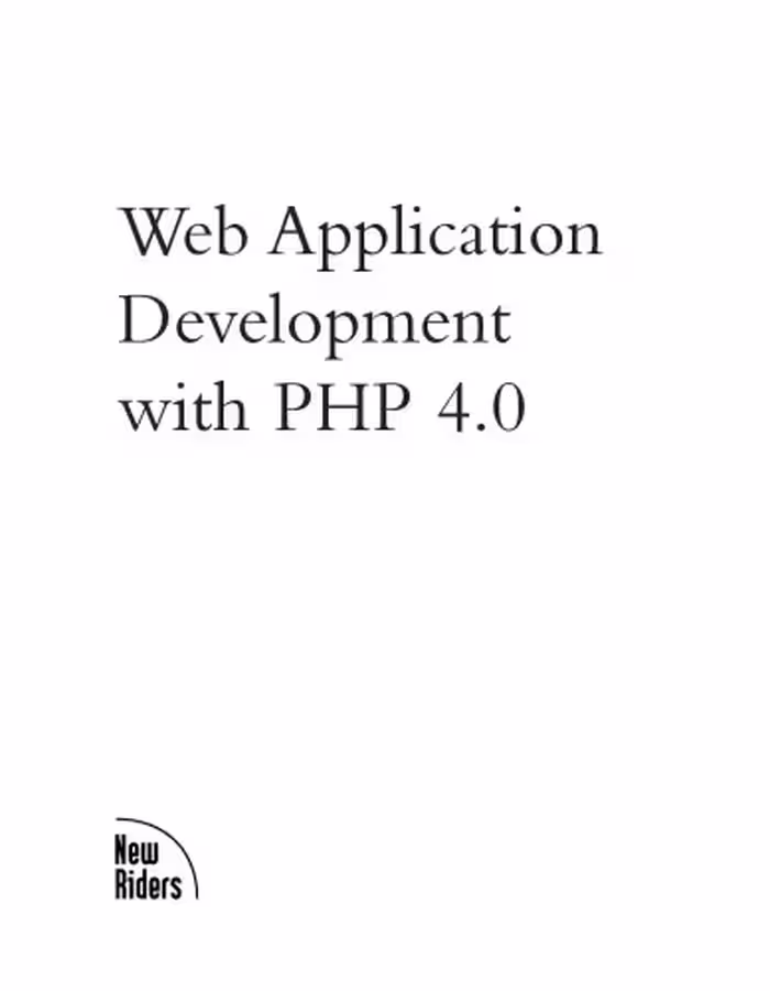 خرید و دانلود نسخه کامل کتاب Web Application Development with PHP 4.0