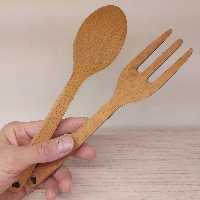 قاشق و چنگال چوبی تخت دستساز  چوب راش 