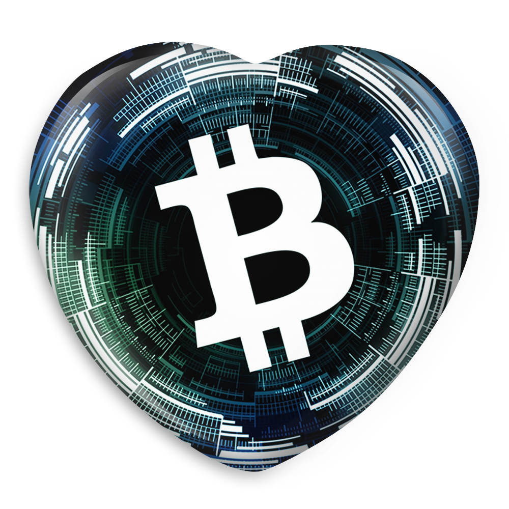 پیکسل خندالو طرح ارز دیجیتال بیت کوین مدل قلبی کد 10872