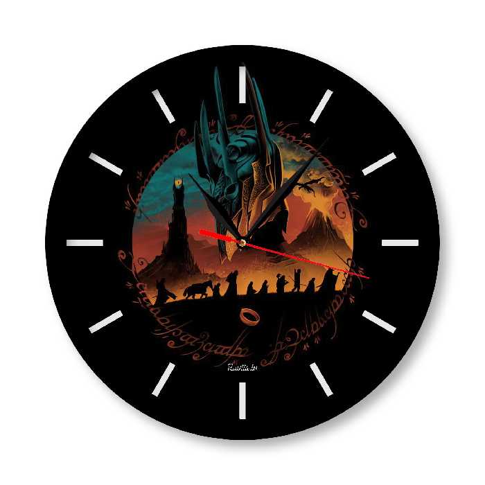 ساعت دیواری  راویتا مدل ارباب حلقه ها کد  3321  در رنگ های مشکی و سفید 