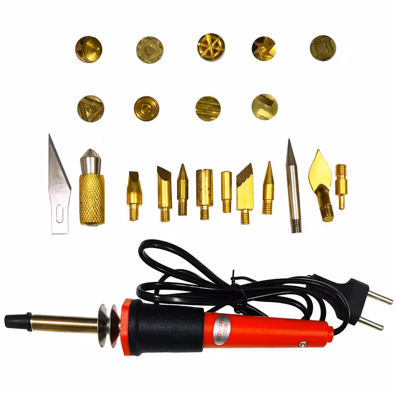 ابزار حکاکی و سوخت نگاری چرم کد F-pro20 مجموعه 20 عددی