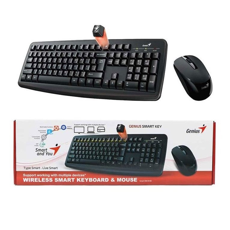 کیبورد و ماوس بی سیم جنیوس مدل KM-8100 (هزینه ارسال پس کرایه)