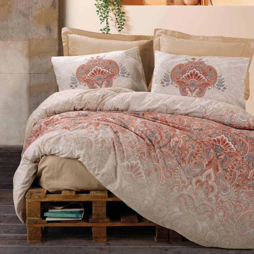 سرویس ملحفه کاتن باکس مدل Bohem loreta دو نفره 4 تکه