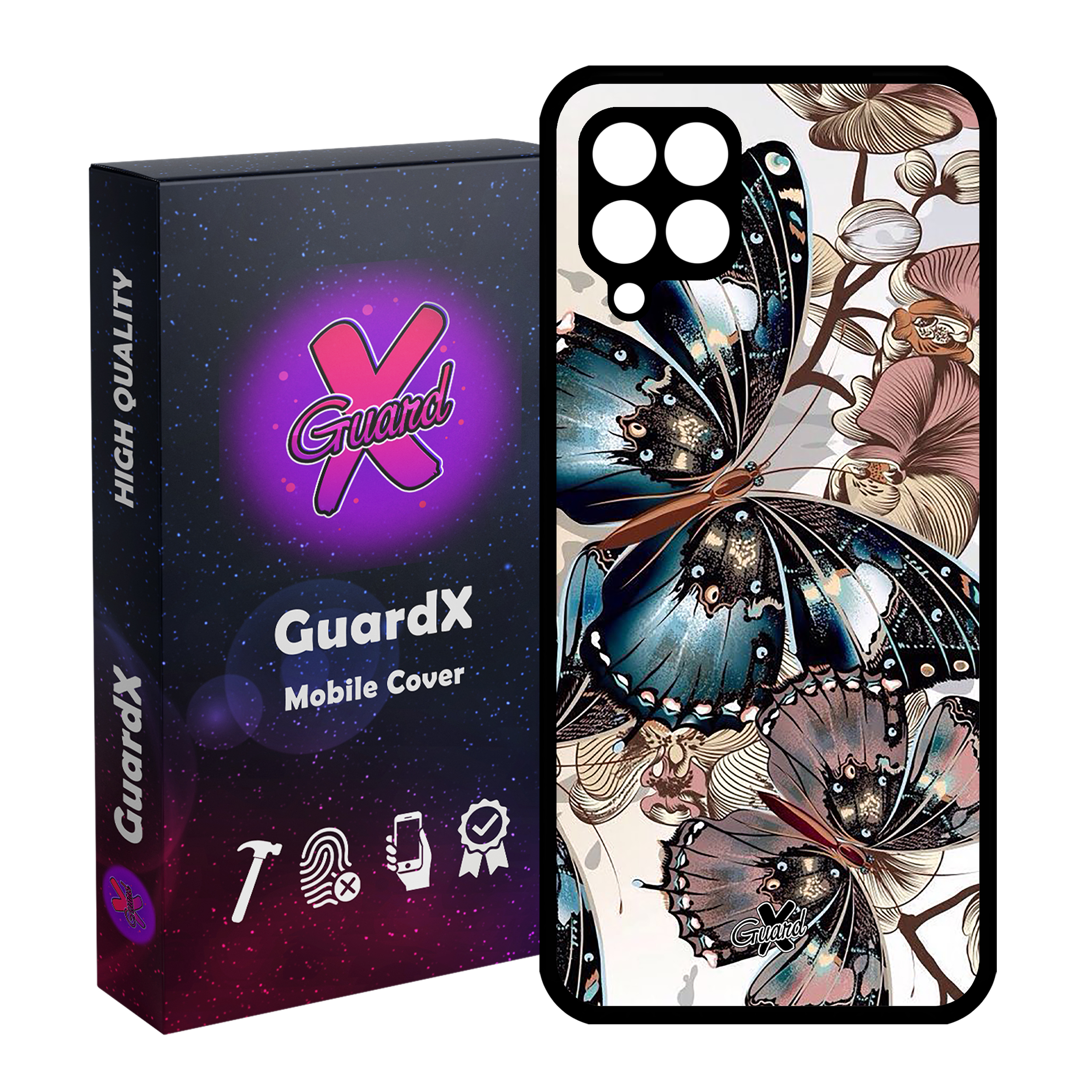 کاور گارد ایکس طرح پروانه مدل Glass10285 مناسب برای گوشی موبایل سامسونگ Galaxy A12