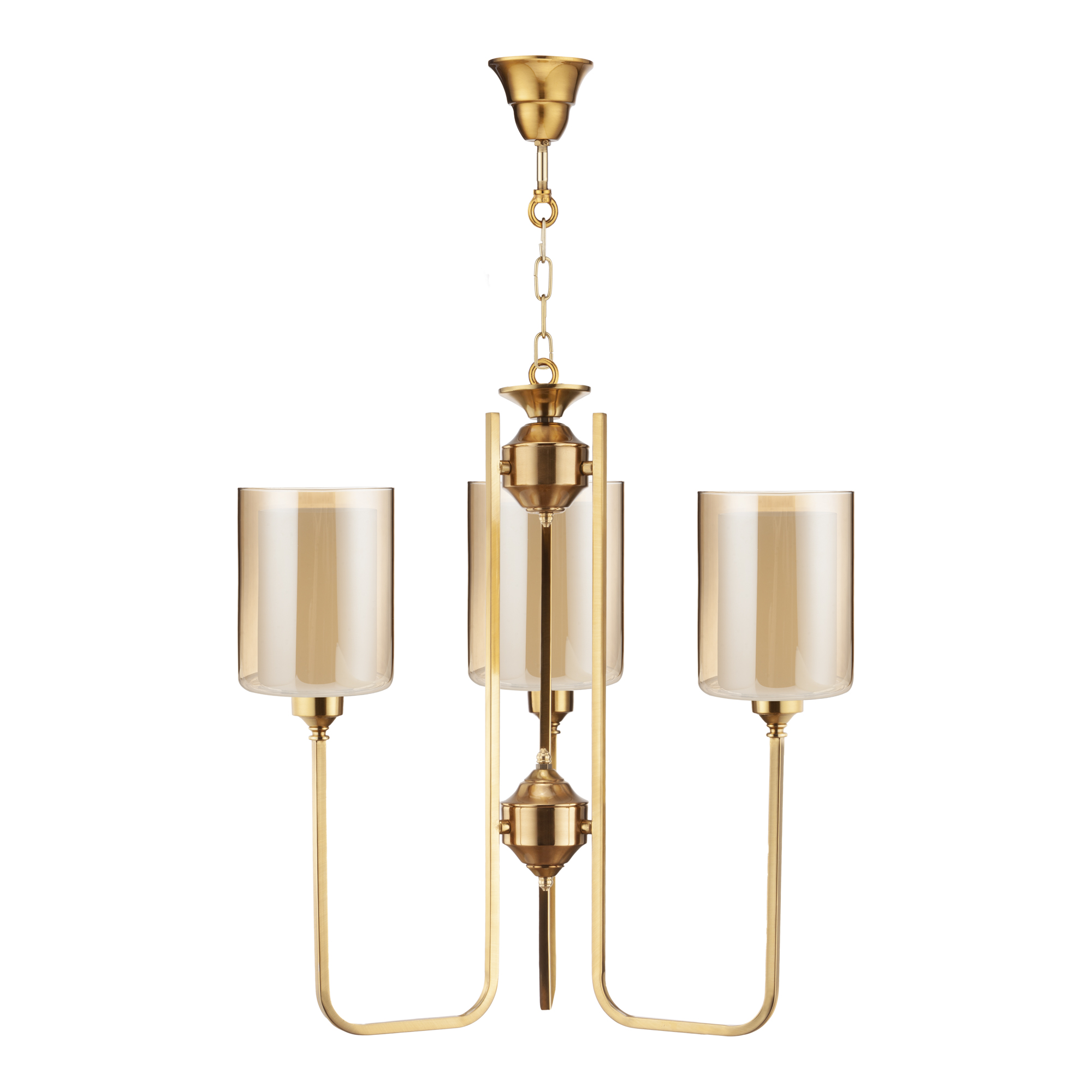 لوستر 3 شعله کارنتیس مدل رزالینا گلس