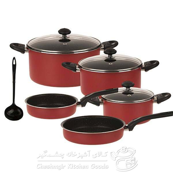 سرویس پخت و پز 8 پارچه زرساب مدل MG-1230 به همراه یک ملاقه