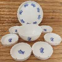 ست هفت  سین و مزه خوری 8 تکه  سرامیکی  طرح لاجورد طلا کوب