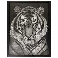 تابلوسیاه قلم طرح ببر مدلjf16