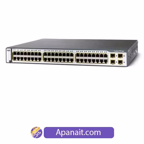 سوئیچ شبکه PoE مدیریتی سیسکو 48 پورت WS-C3750-48PS-S