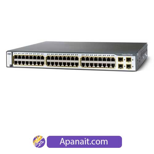 سوئیچ شبکه PoE مدیریتی سیسکو 48 پورت WS-C3750-48PS-S