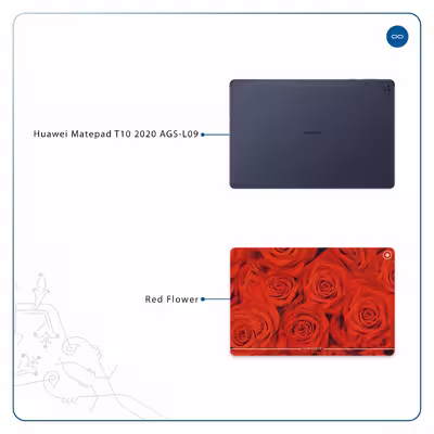برچسب پوششی ماهوت مدل Red-Flower مناسب برای تبلت هوآوی Matepad T10 2020 AGS-L09