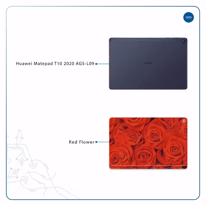 برچسب پوششی ماهوت مدل Red-Flower مناسب برای تبلت هوآوی Matepad T10 2020 AGS-L09