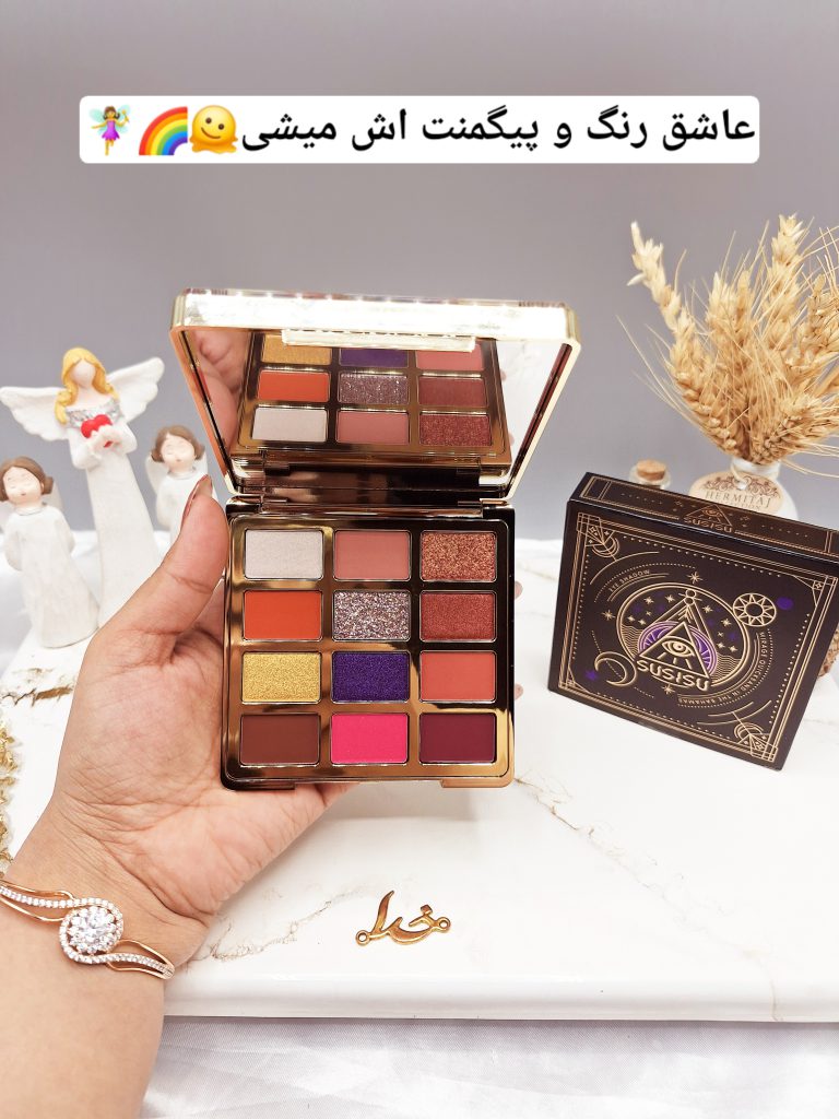 سایه چشم 12 رنگ آکواریومی همراه با آینه برند SUSISU کد 0251