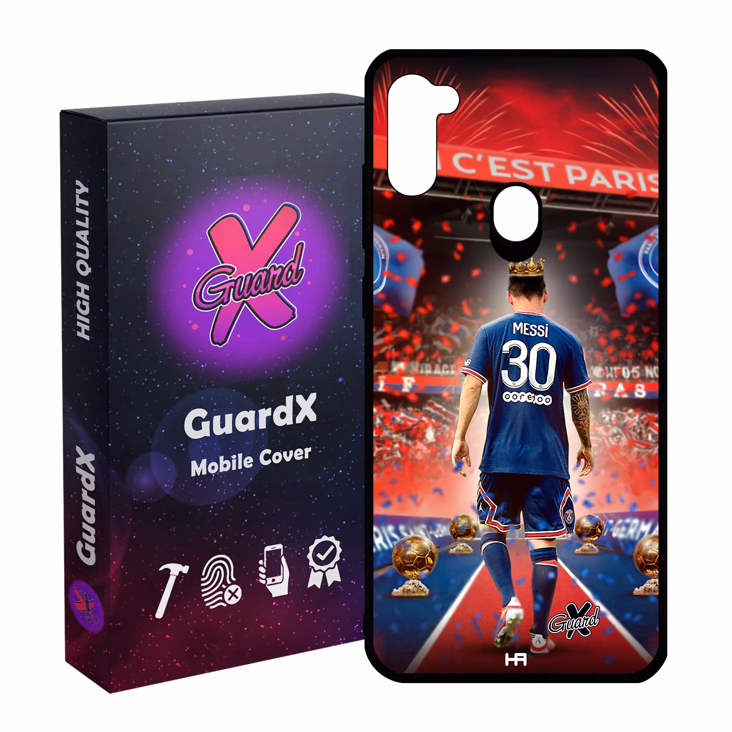 کاور گارد ایکس طرح مسی مدل Glass10377 مناسب برای گوشی موبایل سامسونگ Galaxy A11
