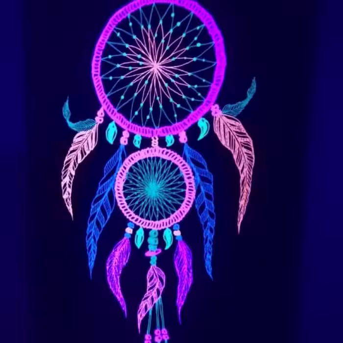 تابلو بلک لایت با طرح دریم کچر سایز 30 در 20 سانتی متر Blacklight