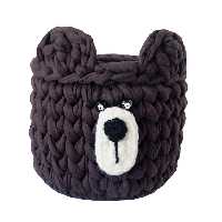 سبد قلاب بافی تریکو طرح خرس کد 005