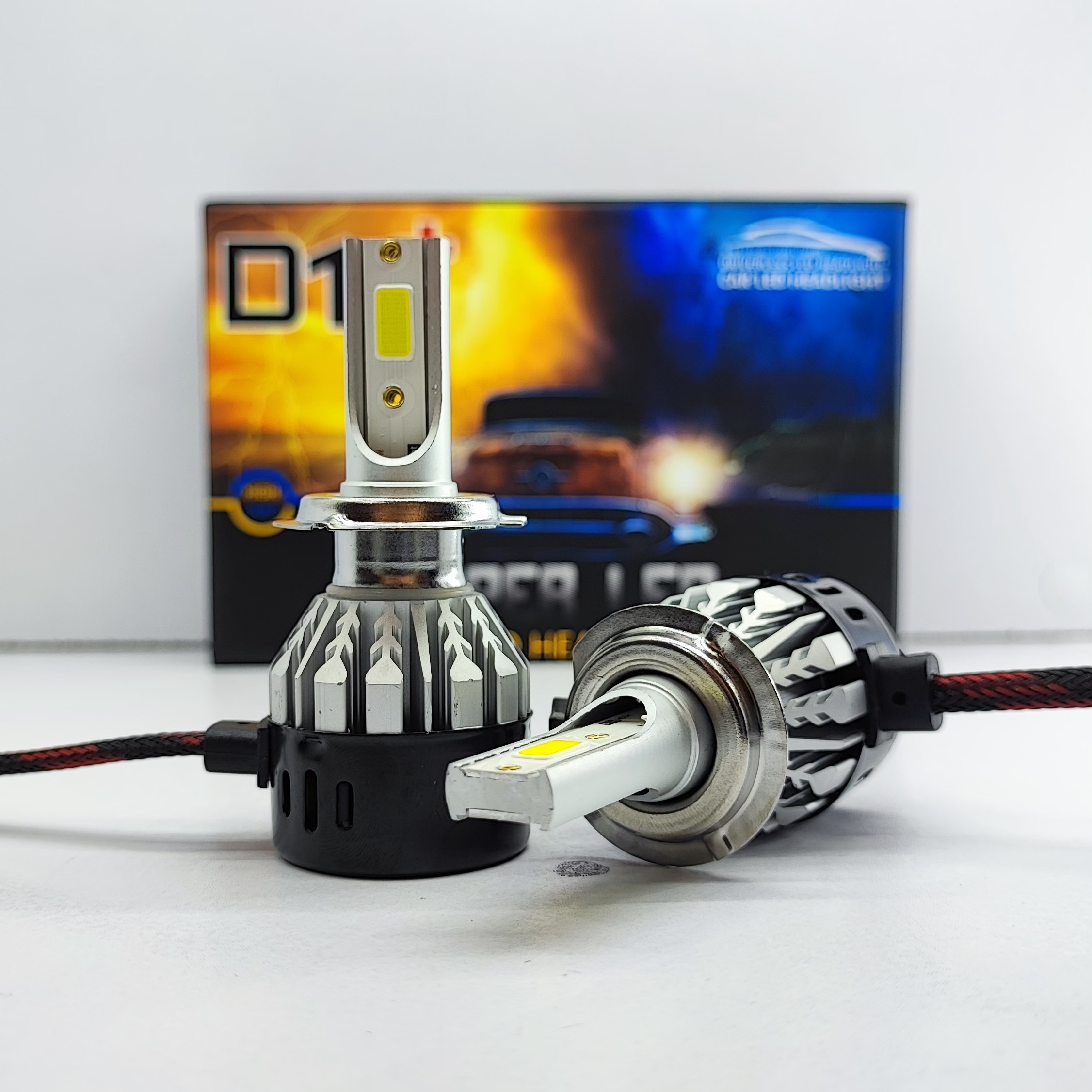 هدلایت یخی پایه H7 با گارانتی مدل D11پلاس برند هایلایت بسته دو عددی