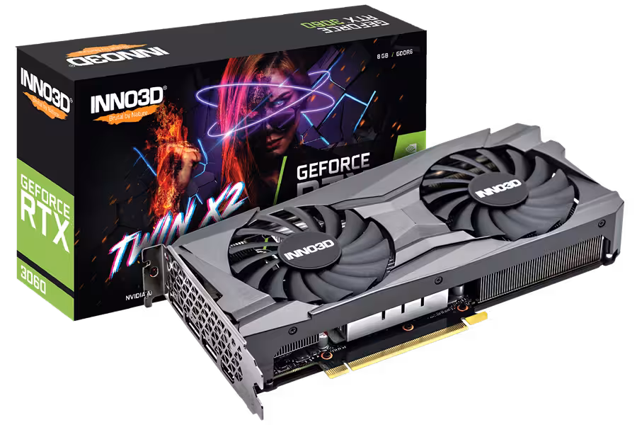 کارت گرافیک  اینو تری دی مدل GEFORCE RTX 3060 8GB TWIN X2 با ظرفیت 8 گیگابایت
