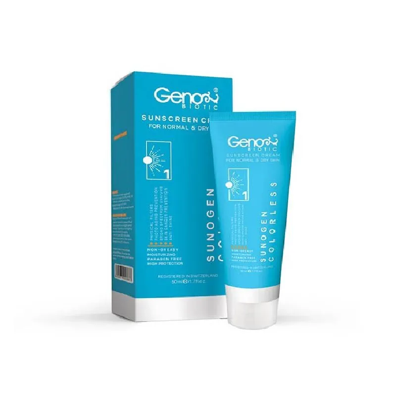 کرم ضد آفتاب رنگی ژنو بایوتیک با SPF50 مناسب خشک و معمولی حجم 50 میلی لیتر