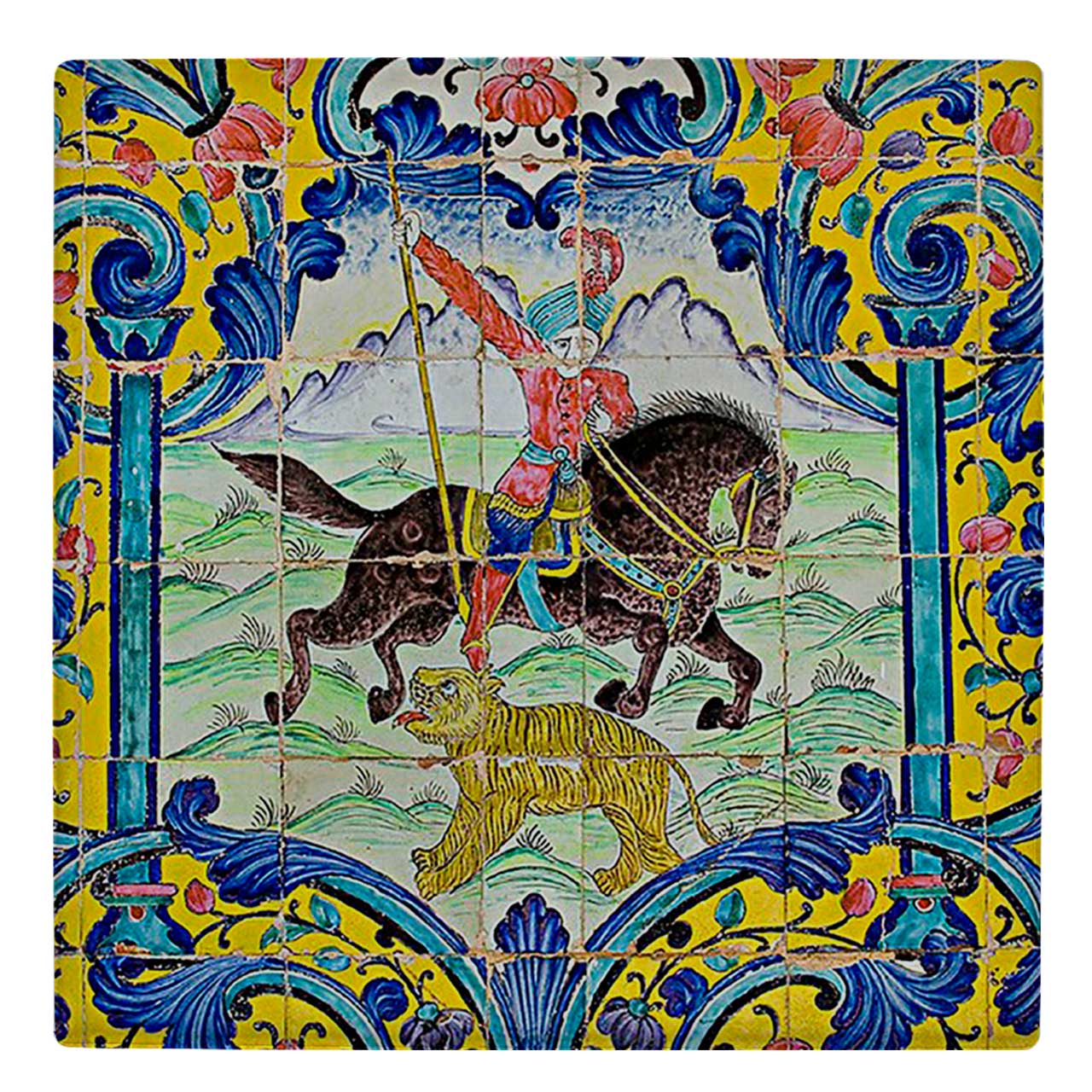  کاشی کارنیلا طرح نگارگری ایرانی کد wk199