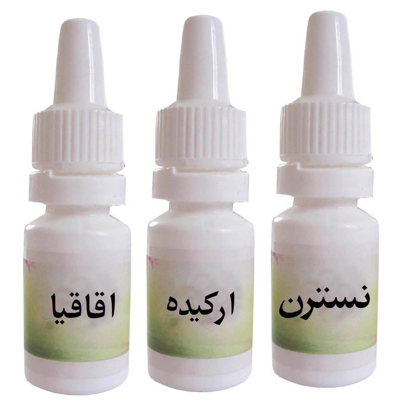 اسانس شمع مدل ارکیده و نسترن و اقاقیا حجم 10 میلی لیتر بسته 3 عددی